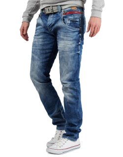 Cipo & Baxx Slim Fit Jeans Herren Stonewashed CD394 Blue W33/L32