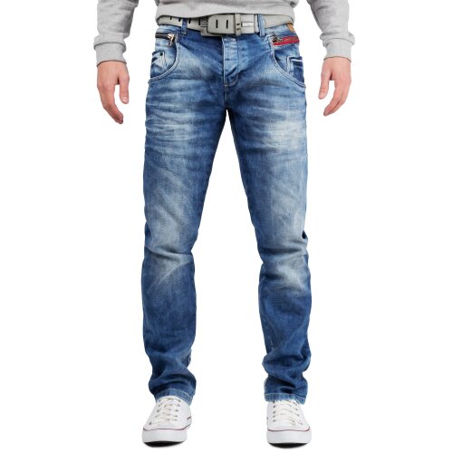 Cipo & Baxx Slim Fit Jeans Herren Stonewashed CD394 Blue W34/L32