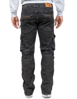 Kosmo Lupo Regular Fit Jeans Herren Stonewashed KM060 Black W33/L32