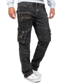 Kosmo Lupo Regular Fit Jeans Herren Stonewashed KM060 Black W33/L32