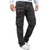 Kosmo Lupo Regular Fit Jeans Herren Stonewashed KM060 Black W33/L32