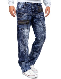 Kosmo Lupo Regular Fit Jeans Stonewashed  KM012 Blue W36/L34
