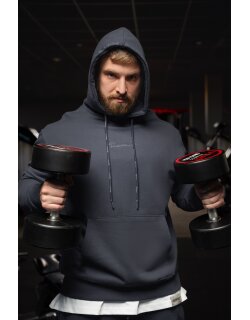 Reichstadt Regular Fit Sport Hoodie Herren Marken-Stick S-23RS034 Anthracite L
