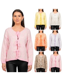 Reichstadt Damen Strickjacke 25RSW069 mit Schleifen