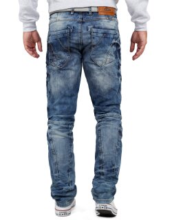 Cipo & Baxx regular fit Jeans Herren Stonewashed CD346 Blue W38/L34