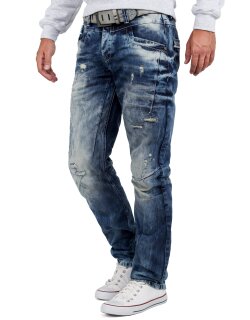 Cipo & Baxx regular fit Jeans Herren Stonewashed CD104 Blue W38/L32