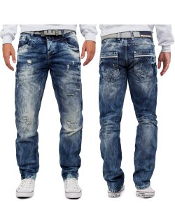 Cipo & Baxx regular fit Jeans Herren Stonewashed CD104 Blue W36/L34