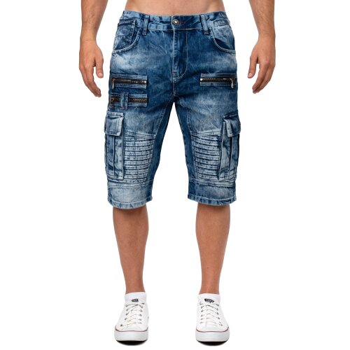 Cipo & Baxx regular fit Shorts Herren Stonewashed CK295 Blue W30