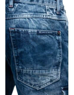 Cipo & Baxx regular fit Shorts Herren Stonewashed CK295 Blue W30