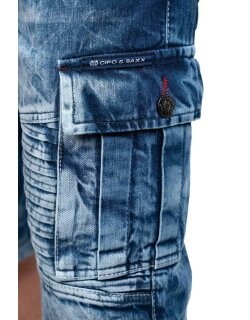 Cipo & Baxx regular fit Shorts Herren Stonewashed CK295 Blue W30