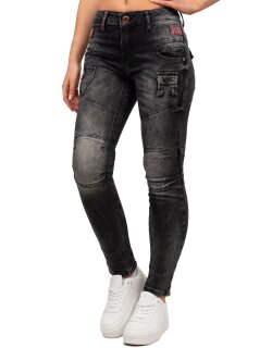 Cipo & Baxx slim fit Jeans Damen Stonewashed WD358 Black W29/L32