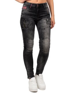 Cipo & Baxx slim fit Jeans Damen Stonewashed WD358 Black W29/L32