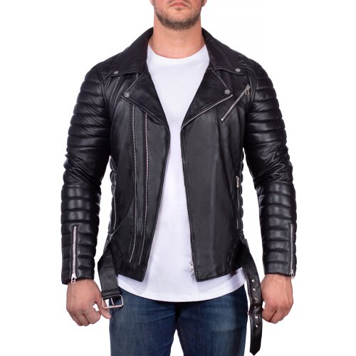 Reichstadt Slim Fit Kunstleder Jacke Silver Zipper RS001X PU
