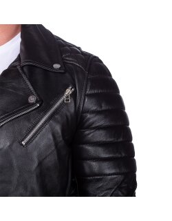 Reichstadt Slim Fit Kunstleder Jacke Silver Zipper RS001X PU
