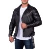Reichstadt Slim Fit Kunstleder Jacke Silver Zipper RS001X PU