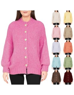 Reichstadt Relaxed Fit Strickjacke Dekorative Knöpfe...