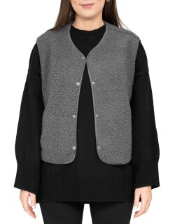 Reichstadt Relaxed Fit Teddy Weste Knopfleiste   25RSW098
