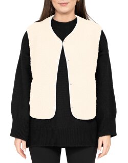 Reichstadt Relaxed Fit Teddy Weste Knopfleiste   25RSW098