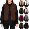 Reichstadt Relaxed Fit Teddy Weste Knopfleiste   25RSW098