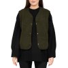 Reichstadt Relaxed Fit Teddy Weste Knopfleiste   25RSW098