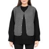 Reichstadt Relaxed Fit Teddy Weste Knopfleiste   25RSW098