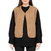 Reichstadt Relaxed Fit Teddy Weste Knopfleiste   25RSW098