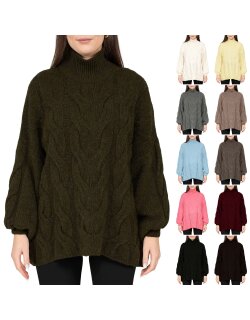 Reichstadt Relaxed Fit Strickpullover Zopfstruktur 25RSW091
