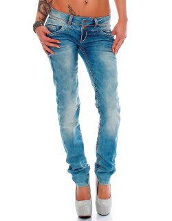 Cipo & Baxx slim fit Jeans Damen Stonewashed CBW0347A Light Blue W30/L34