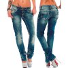 Cipo & Baxx Slim Fit Jeans Damen Stonewashed WD153 Blue W29/L32