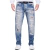 Cipo & Baxx regular fit Jeans Herren Stonewashed CD131 Blue W30/L32