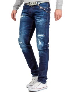 Cipo & Baxx slim fit Jeans Herren Stonewashed CD392 Blue W32/L34