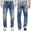 Cipo & Baxx regular fit Jeans Herren Stonewashed CD148 Blue W32/L34