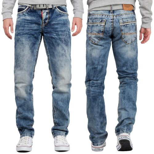 Cipo & Baxx regular fit Jeans Herren Stonewashed CD148 Blue W38/L34