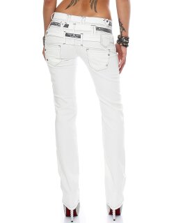 Cipo & Baxx Regular Fit Jeans Damen Mid Waist CBW0245 White W25/L32