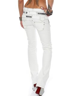 Cipo & Baxx Regular Fit Jeans Damen Mid Waist CBW0245 White W25/L32