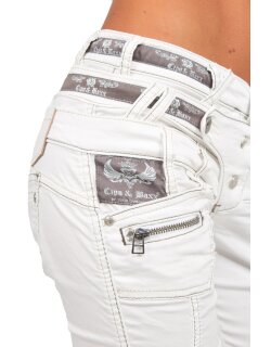 Cipo & Baxx Regular Fit Jeans Damen Mid Waist CBW0245 White