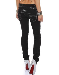 Cipo & Baxx Regular Fit Jeans Damen Ohne Waschung  CBW0313 Black W26/L32