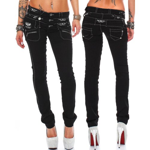 Cipo & Baxx Regular Fit Jeans Damen Ohne Waschung  CBW0313 Black W28/L32