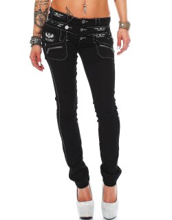 Cipo & Baxx Regular Fit Jeans Damen Ohne Waschung  CBW0313 Black W29/L34