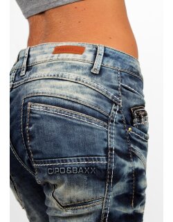 Cipo & Baxx slim fit Jeans Damen Stonewashed WD175 Blue W30/L32