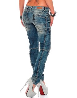 Cipo & Baxx slim fit Jeans Damen Stonewashed WD175 Blue W29/L34