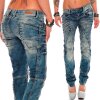 Cipo & Baxx slim fit Jeans Damen Stonewashed WD175 Blue W32/L34