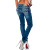 Cipo & Baxx slim fit Jeans Damen Stonewashed WD201 Blue W28/L32
