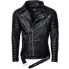Reichstadt Slim Fit Kunstleder Jacke Silver Zipper RS001PU Black M