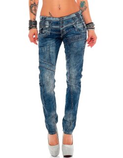 Cipo & Baxx slim fit Jeans Damen Stonewashed WD245 Blue W27/L32