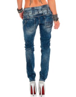 Cipo & Baxx slim fit Jeans Damen Stonewashed WD245 Blue W27/L34