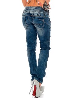 Cipo & Baxx slim fit Jeans Damen Stonewashed WD245 Blue W28/L34