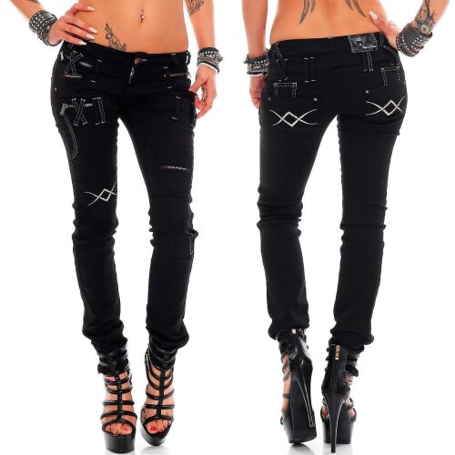 Cipo & Baxx slim fit Jeans Damen Denim WD228 Black W30/L32