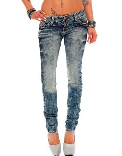 Cipo & Baxx Regular Fit Jeans Damen Stonewashed  WD222 Blue W28/L32