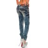 Cipo & Baxx Regular Fit Jeans Damen Stonewashed  WD222 Blue W29/L32